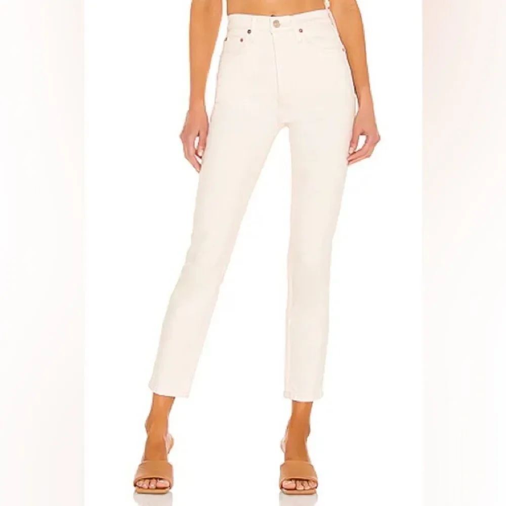 Revolve RE/DONE Orginals 90s High Rise Ankle Crop in Vintage White NEW Size 26